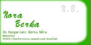 nora berka business card